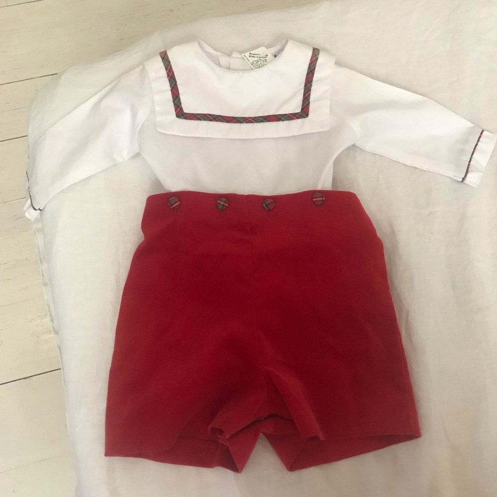 Little boys vintage Christmas outfit